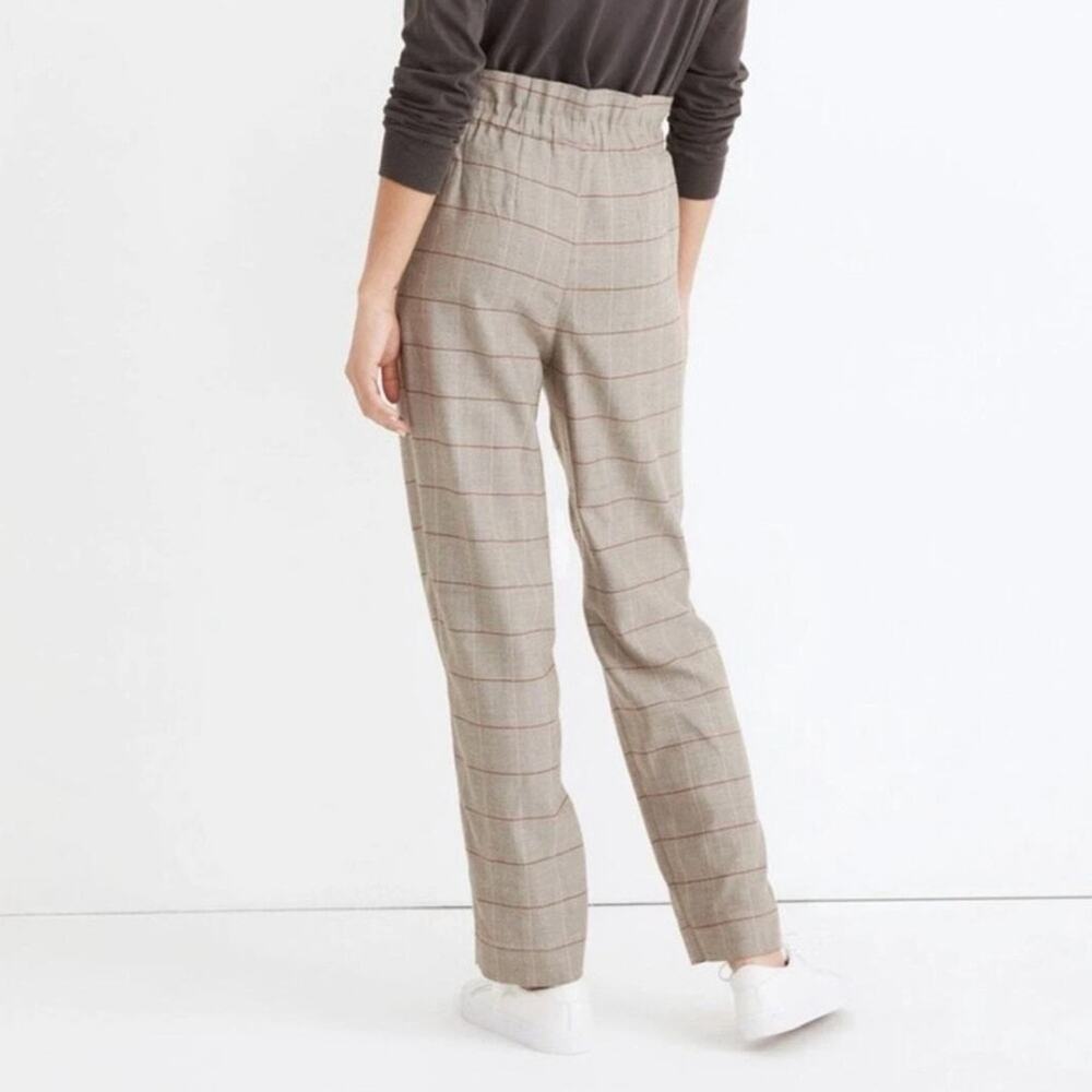 Madewell Paperbag High Rise Tapered Cropped Pants Plaid Size 10 NWOT - Picture 8 of 8
